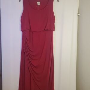 Chico's NWT Size 0 Maxi dress, deep cherry wrap hem, scoop neck, sleeveless